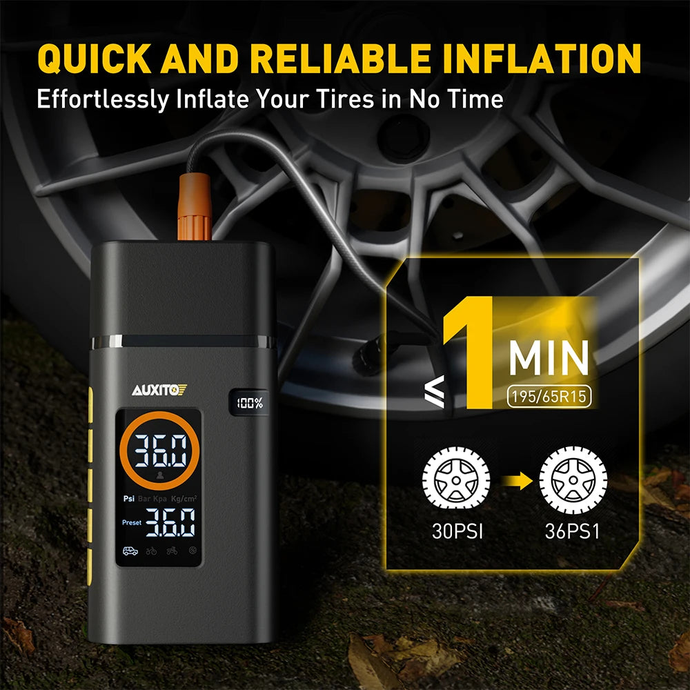 AUXITO Portable Tire Inflator Pump 150 PSI Battery Powered