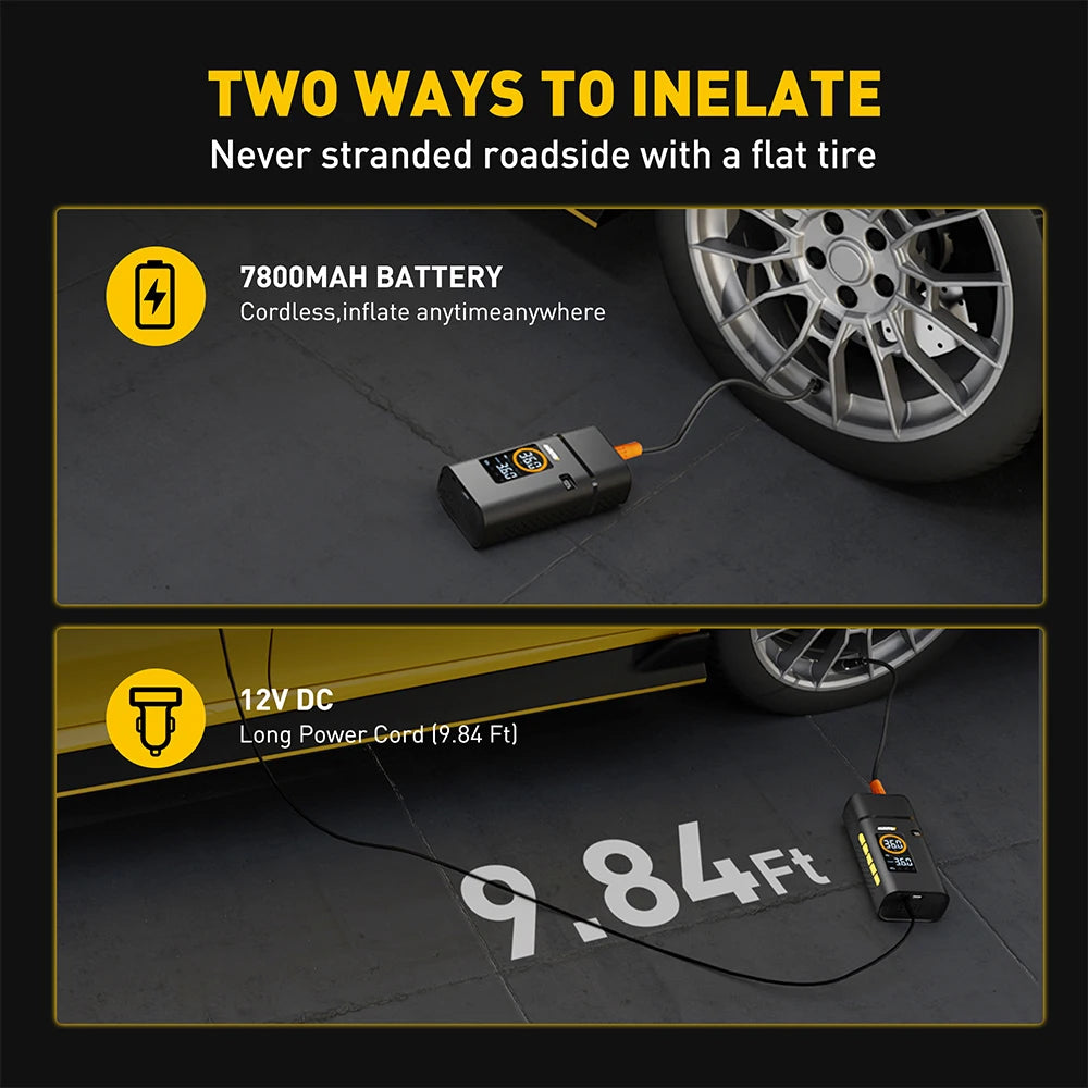 AUXITO Portable Tire Inflator Pump 150 PSI Battery Powered