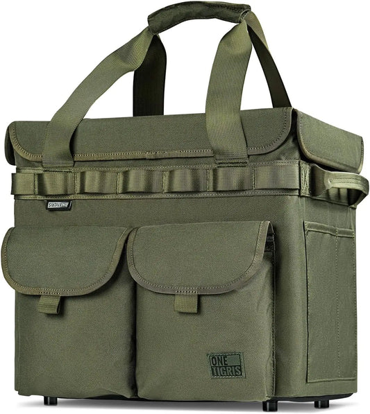 Camping Storage Bag With Lid Collapsible Tactical Tote For Outdoors