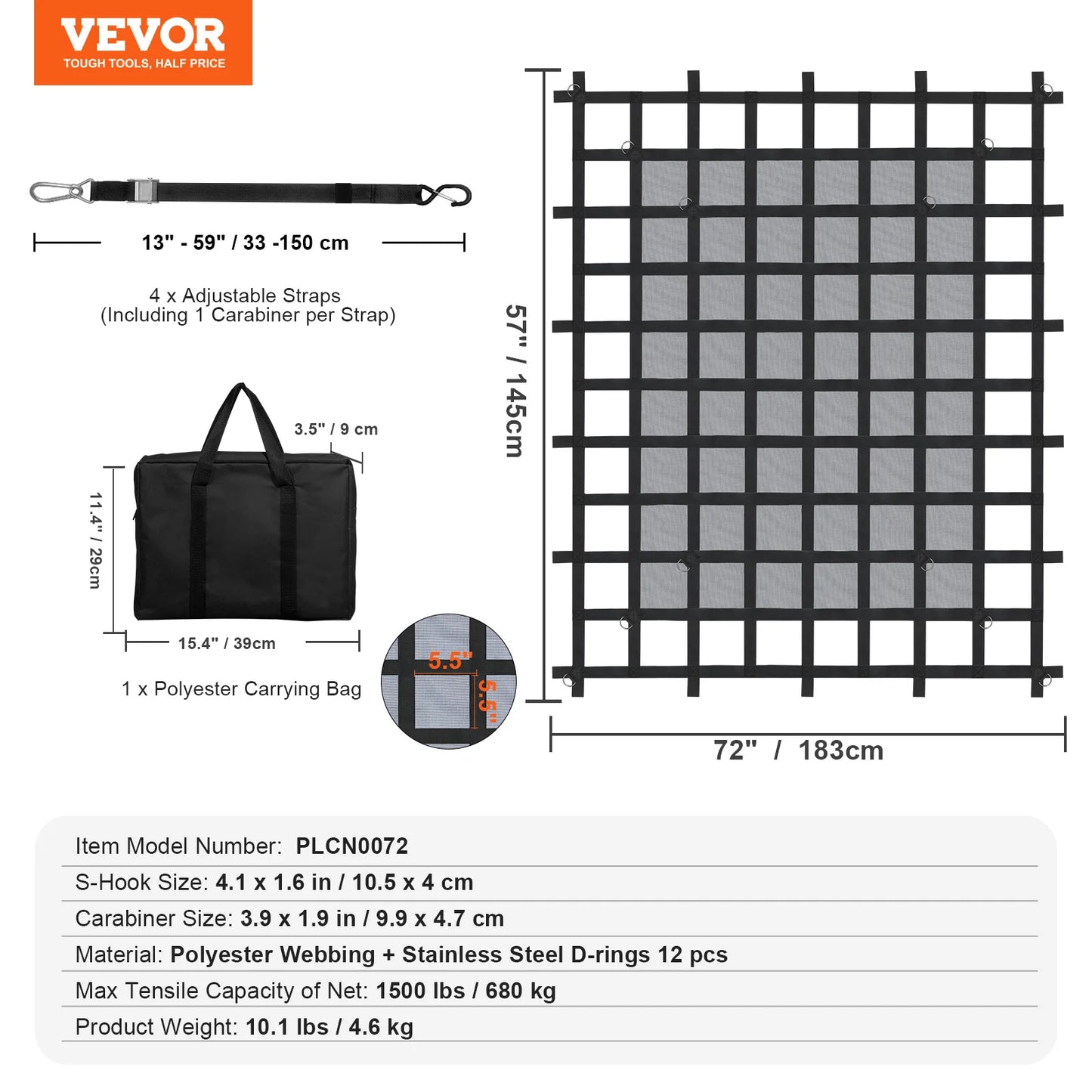 SucceBuy Ceiling Cargo Net For SUV Jeep Car Roof Organizer