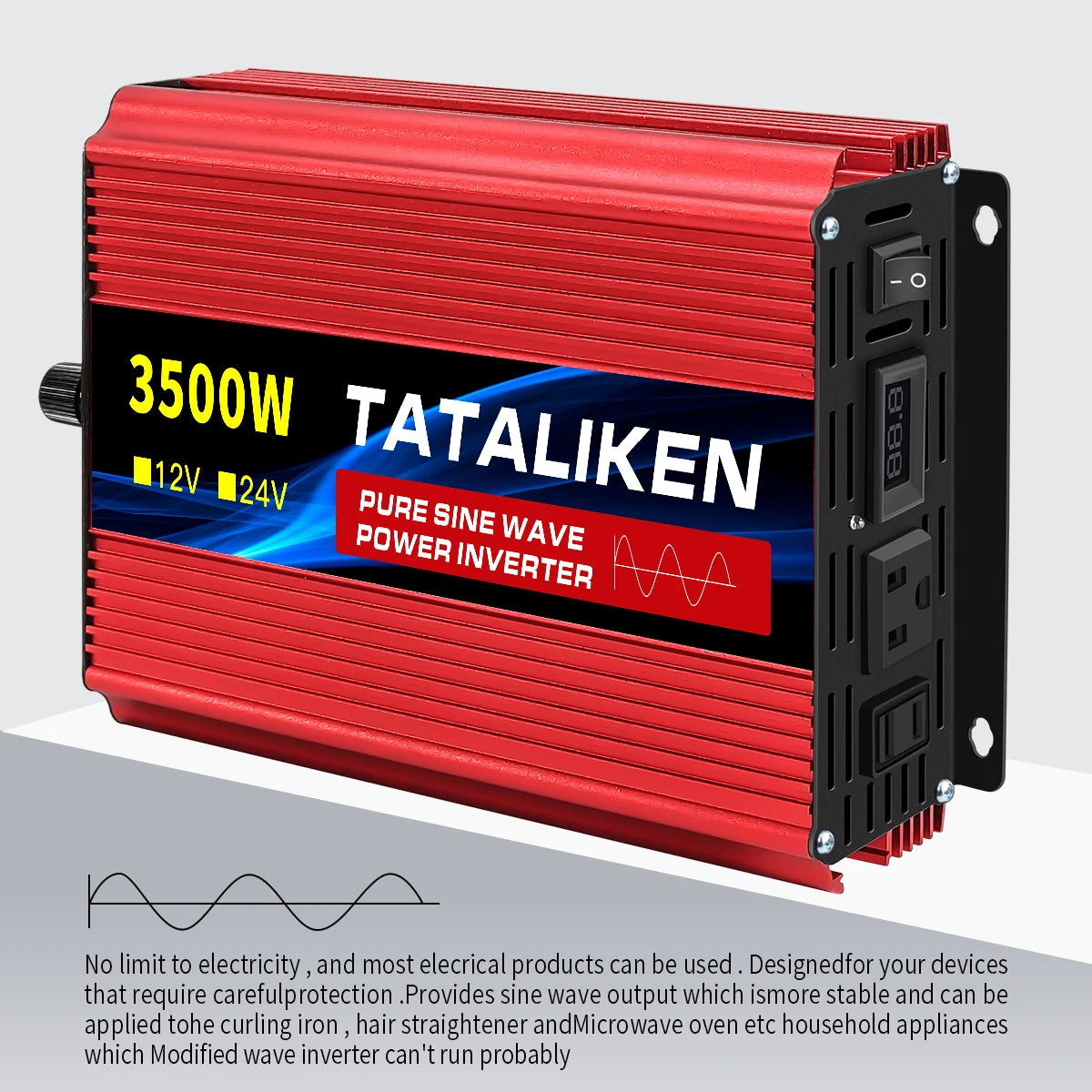TATALIKEN Pure Sine Wave Inverter 12V-24V To 110V
