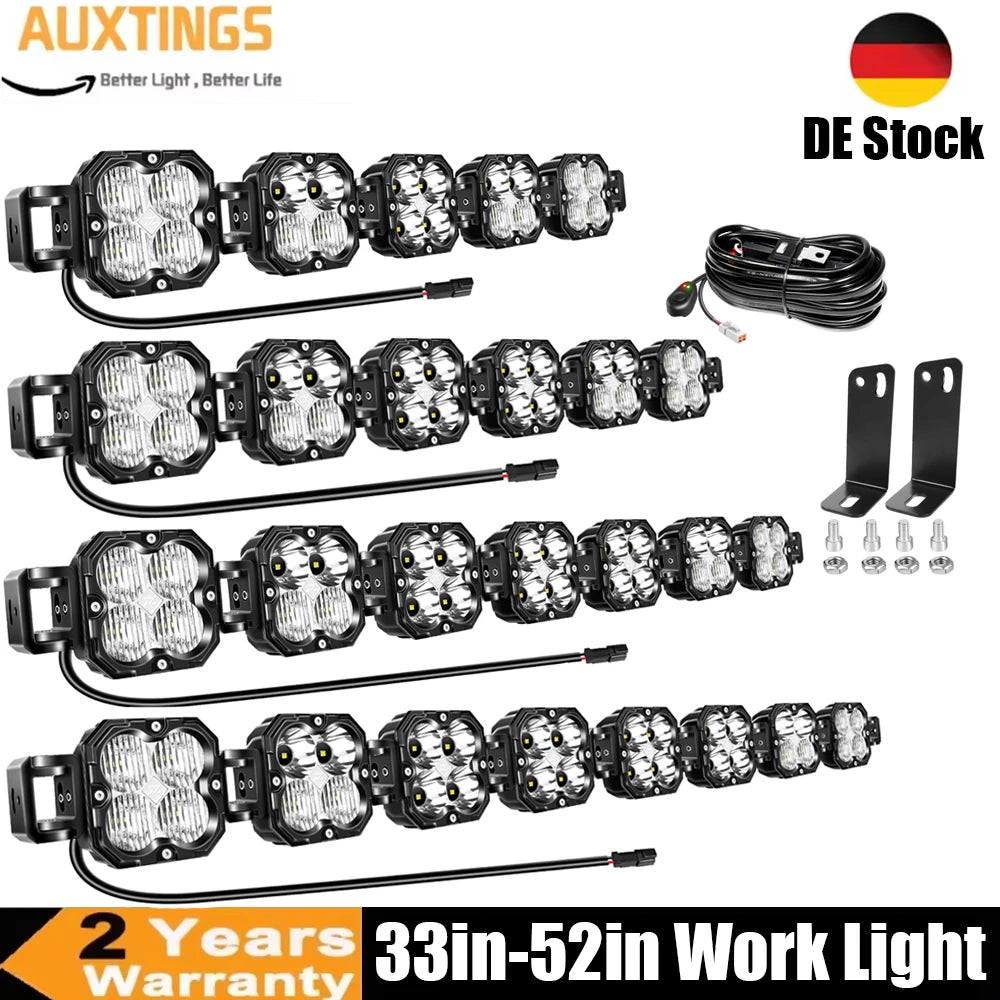 Auxtings 30W Cube LED Work Light Spot Flood Combo 5500K Offroad Lamp