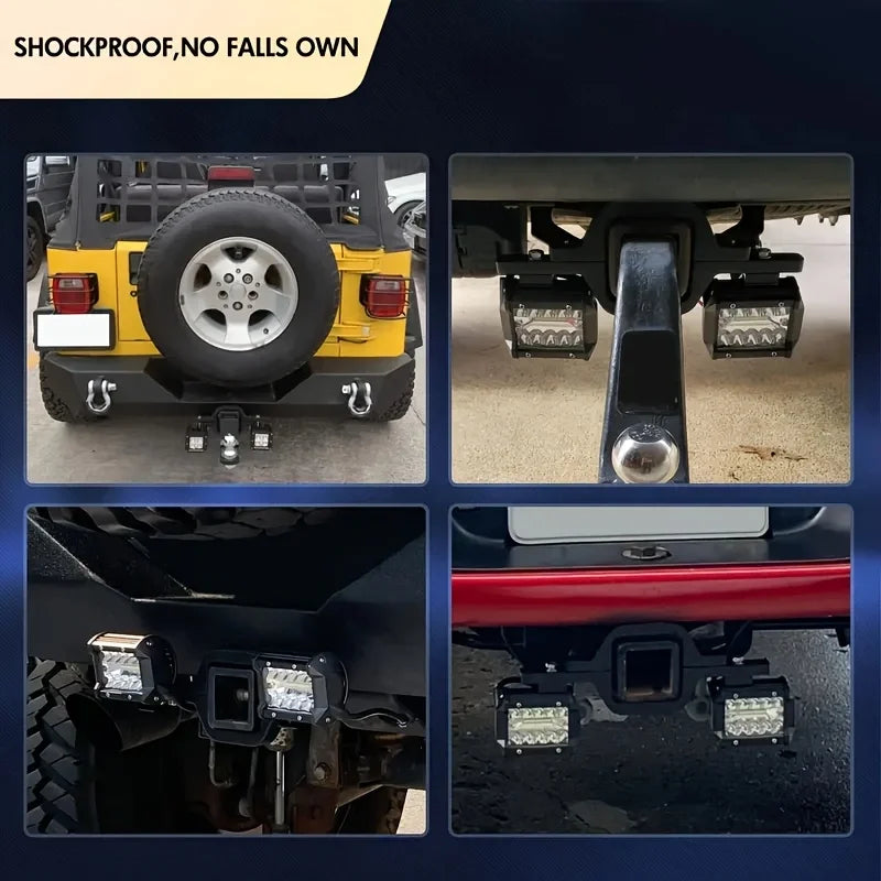 60W LED Light Bar With Tow Hitch Mount Brackets Offroad