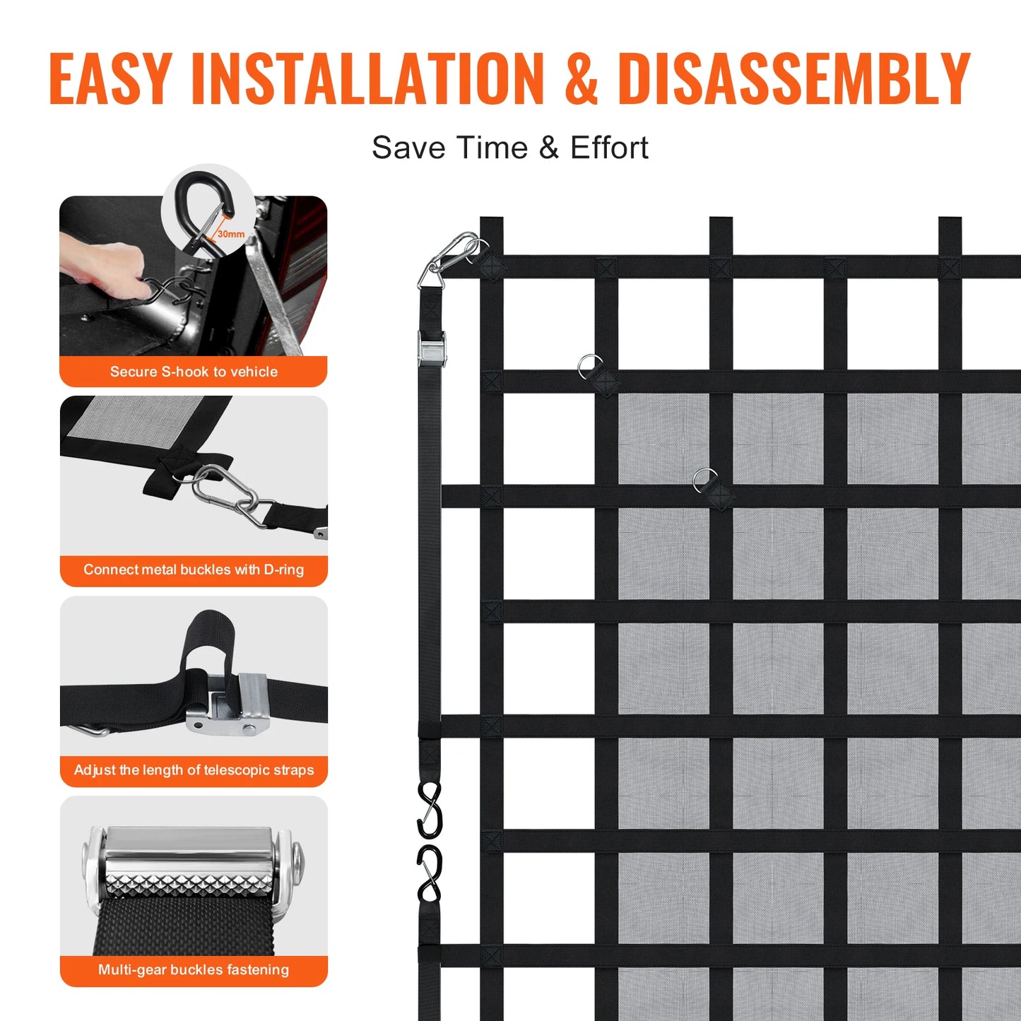 SucceBuy Ceiling Cargo Net For SUV Jeep Car Roof Organizer