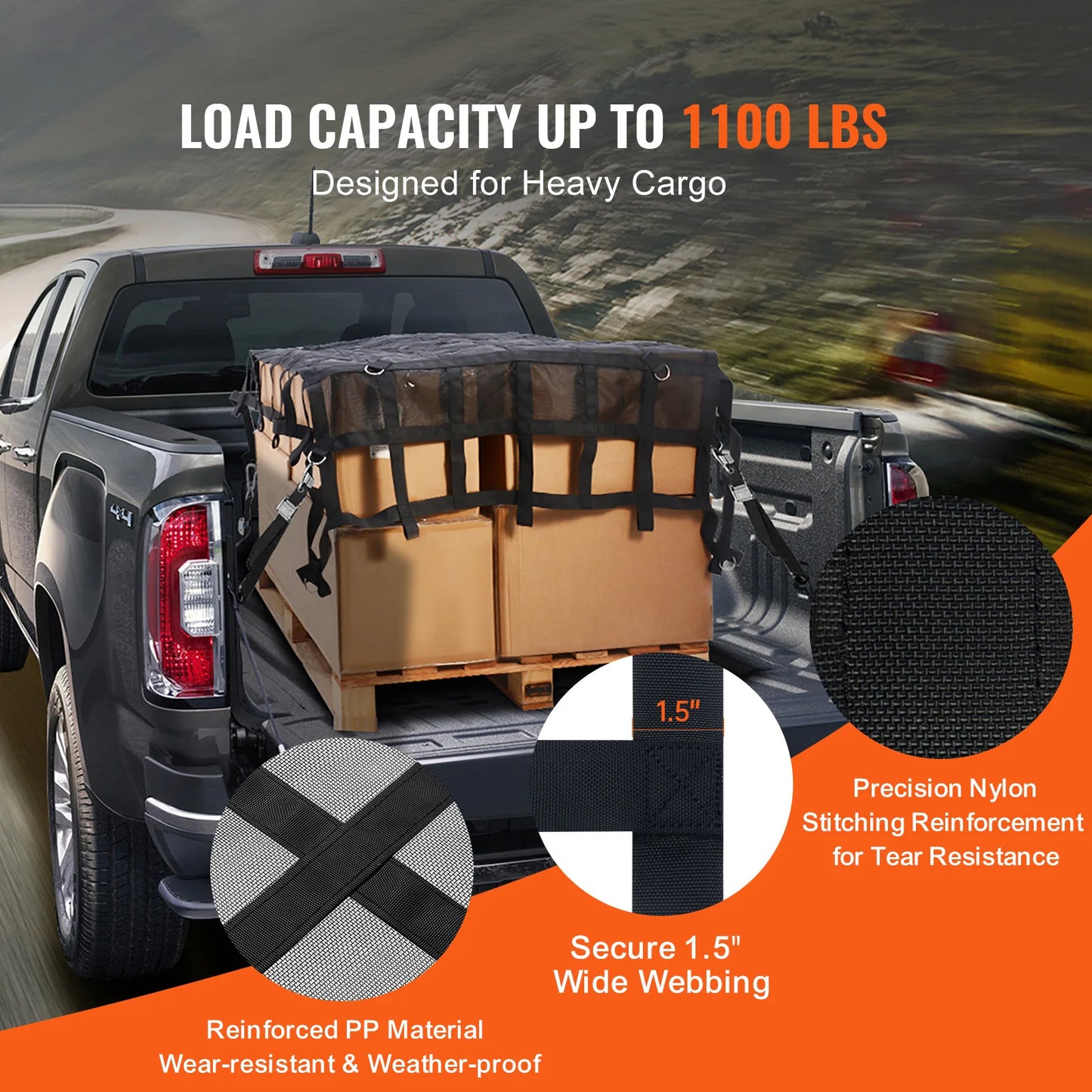 SucceBuy Ceiling Cargo Net For SUV Jeep Car Roof Organizer