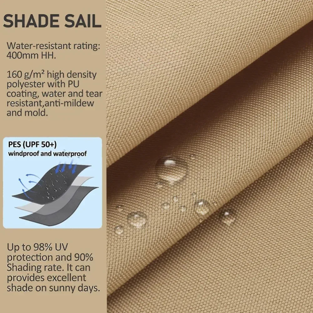 Triangle Sun Shade Sail Canopy UV Block Sunshade For Patio