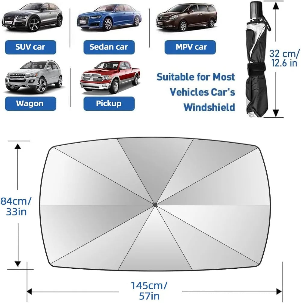 Windshield Sun Shade Umbrella Foldable Car Sunshade UV Block Heat Insulation