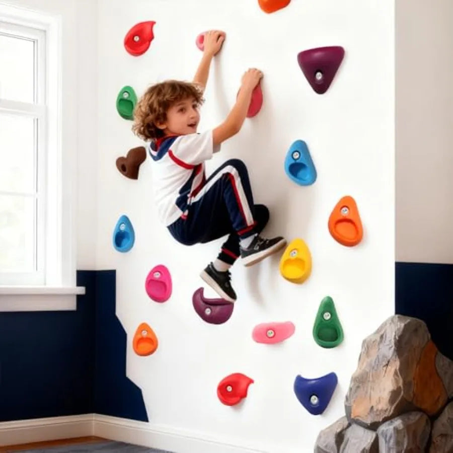Rock Climbing Holds Set 32 Pieces For Indoor Outdoor Walls