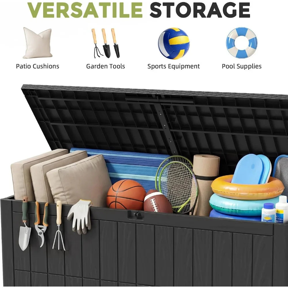 Lockable Waterproof Resin Outdoor Storage Box for Patio and Tools