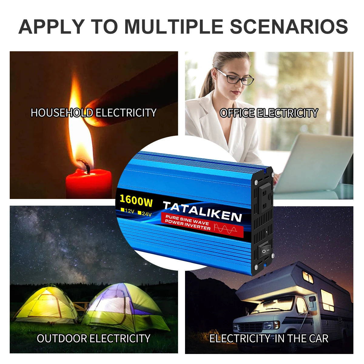 TATALIKEN Pure Sine Wave Inverter 12V-24V To 110V