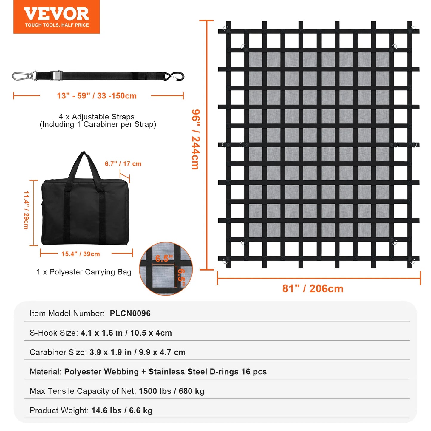 SucceBuy Ceiling Cargo Net For SUV Jeep Car Roof Organizer