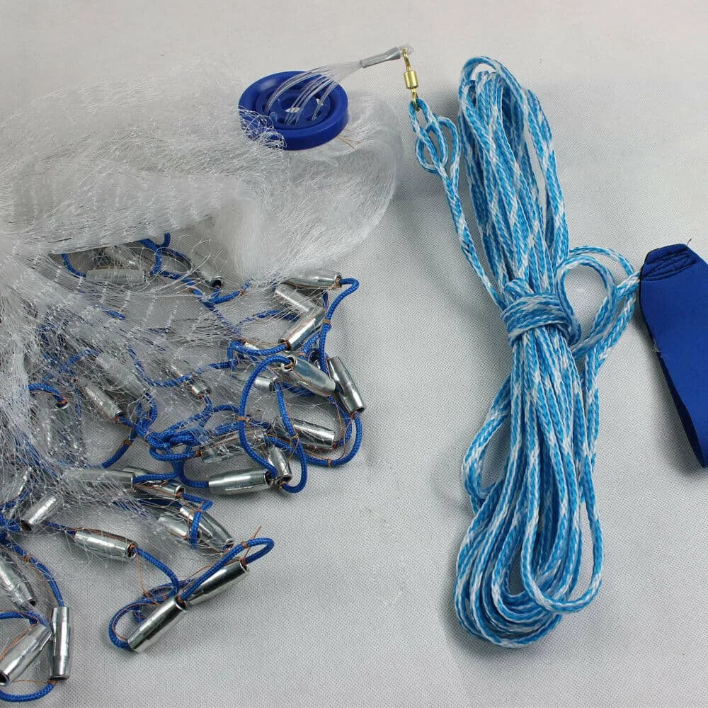 Bymaocar Nylon Monofilament Cast Net With Steel Copper Sinker