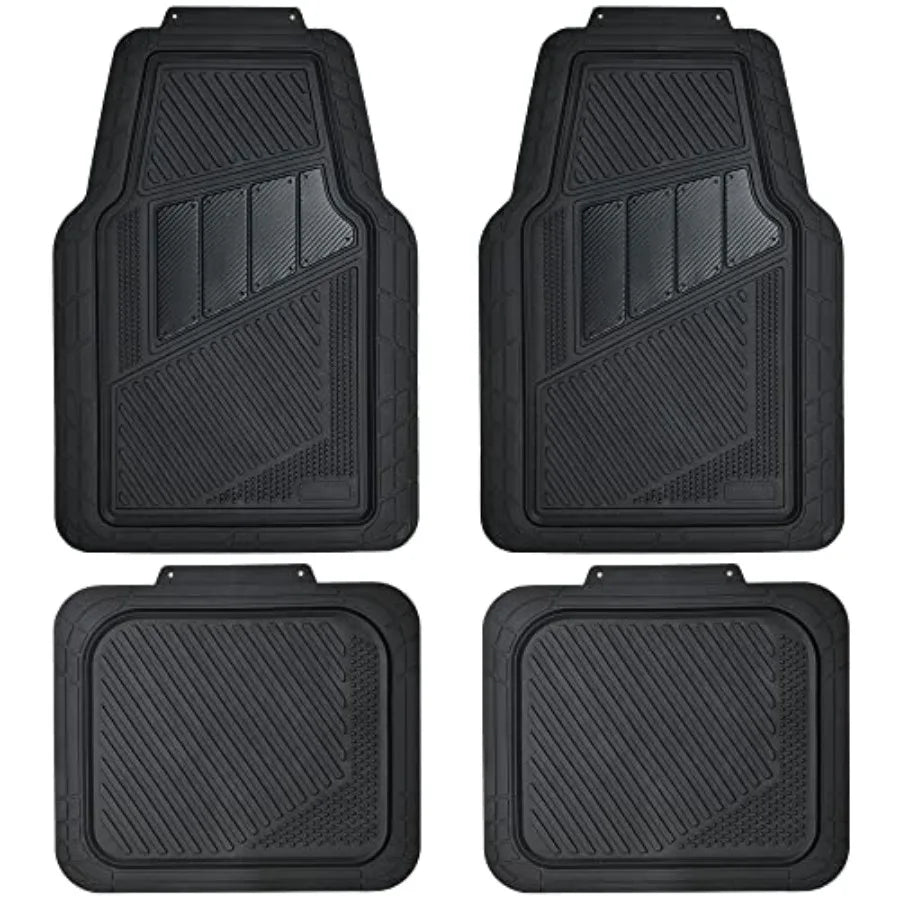 Heavy Duty Rubber Floor Mats 4Piece Trim to Fit Vehicles