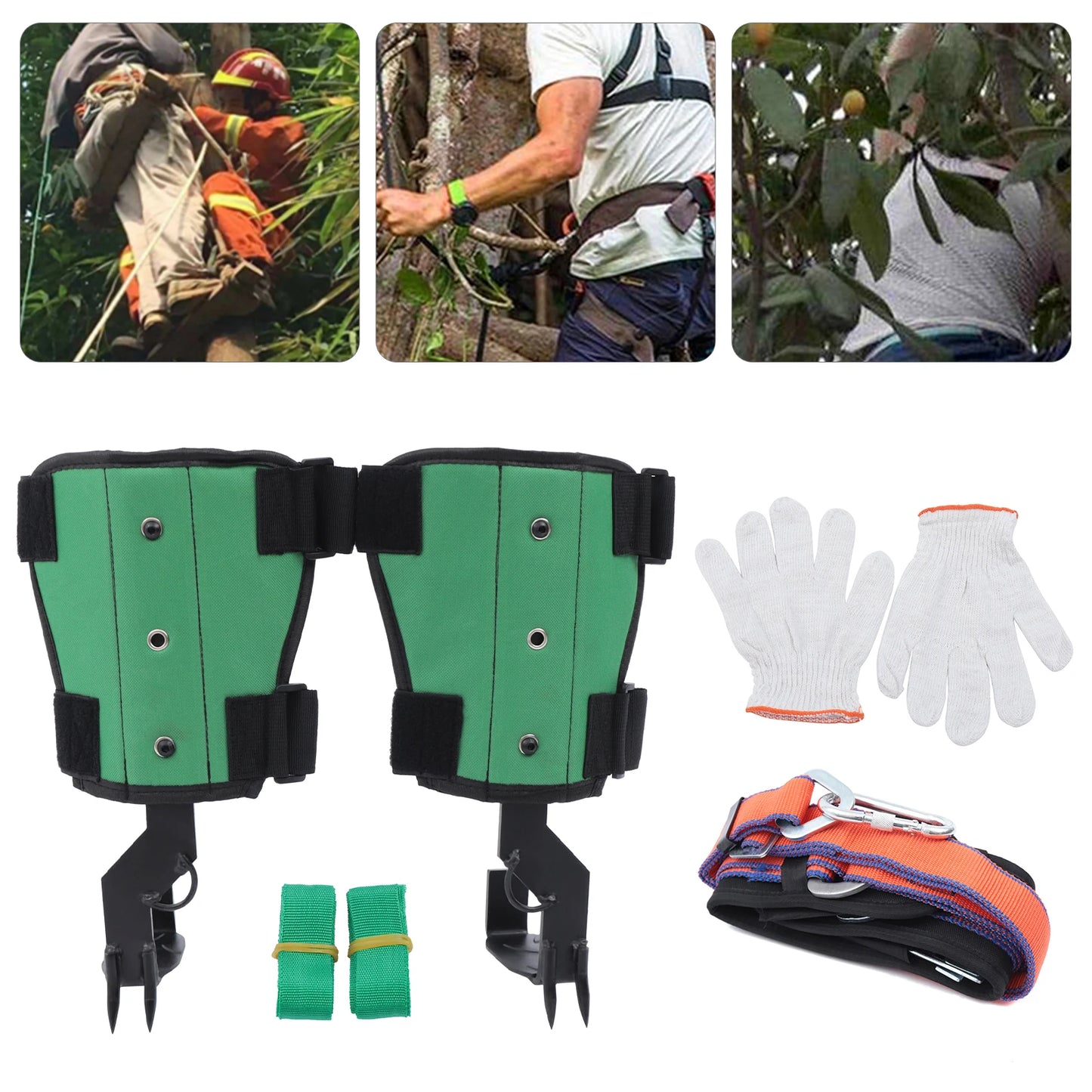 Tree Climbing Nails and Spikes With Foot Straps Safety Belt