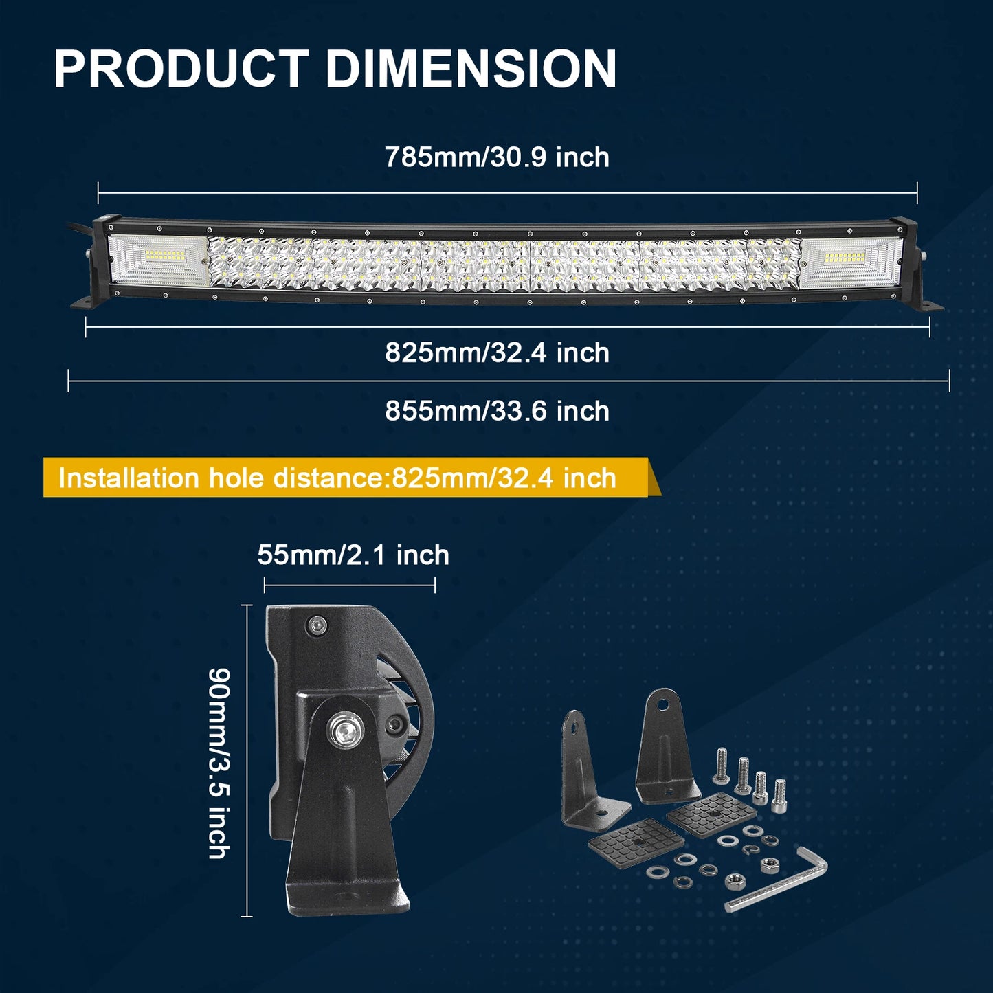 Auxtings Off Road LED Light Bar With 2X36W Kit 12V