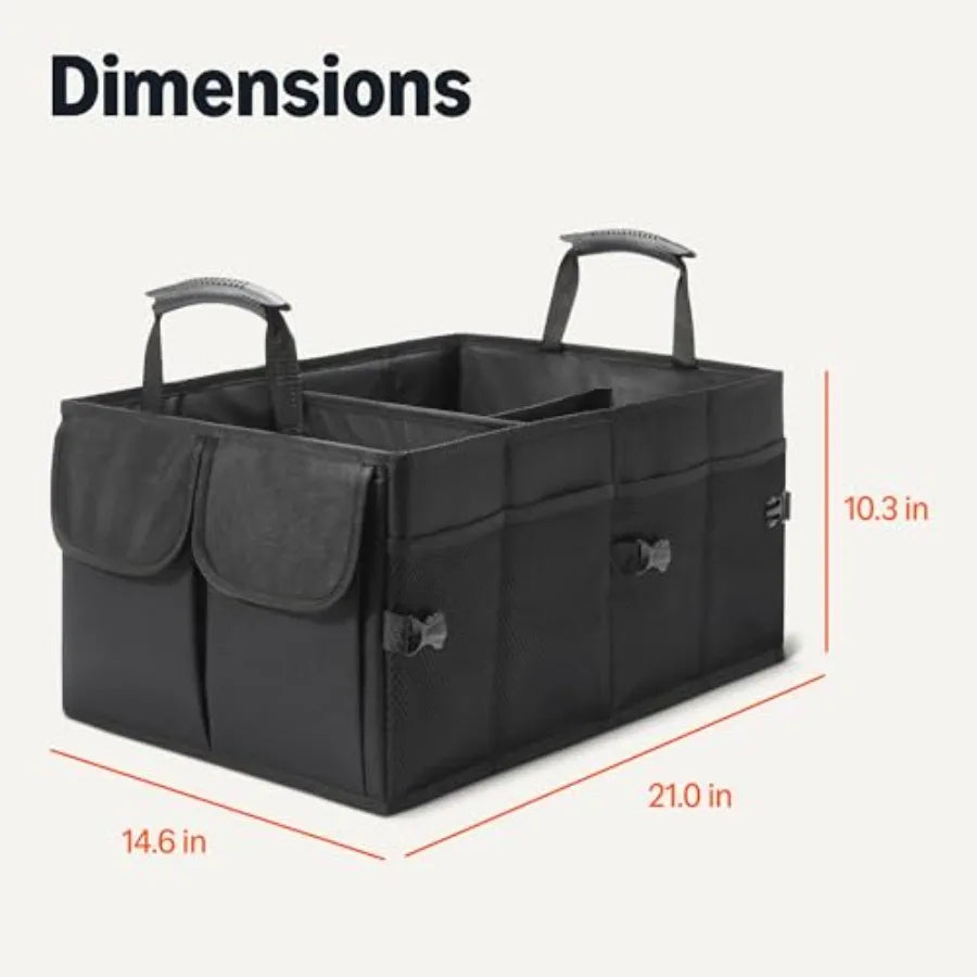 Trunk Organizer for Car With Multi-Compartment Storage and Foldable Design