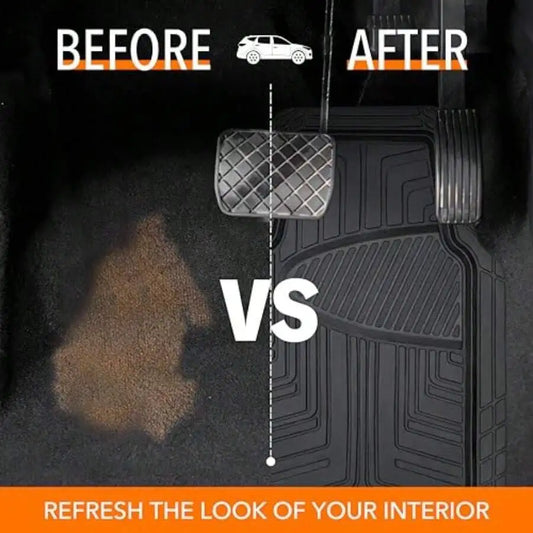 All-Season Anti-Slip Rubber Car Floor Mats Universal Fit