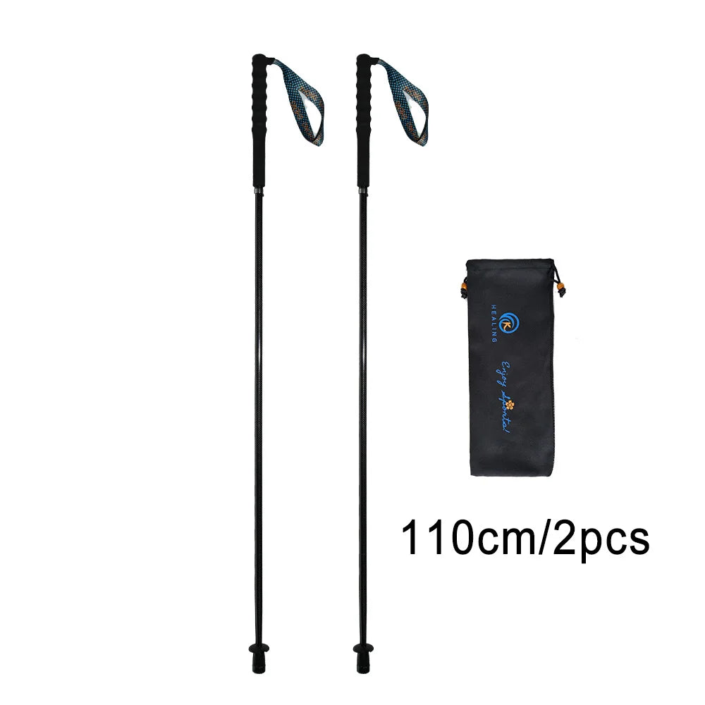 Okhealing Ultra Light Carbon Trekking Poles Folding Hiking Sticks