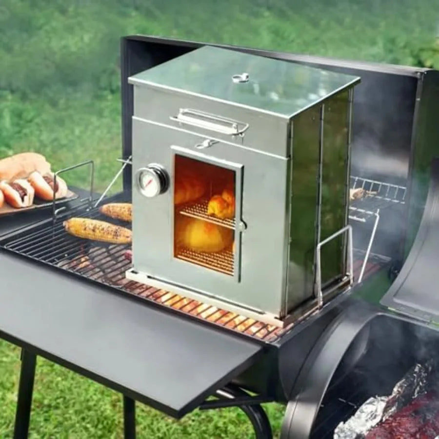 OLOEY Foldable Camping Oven 2-Tier Grill Portable Stove Thermometer