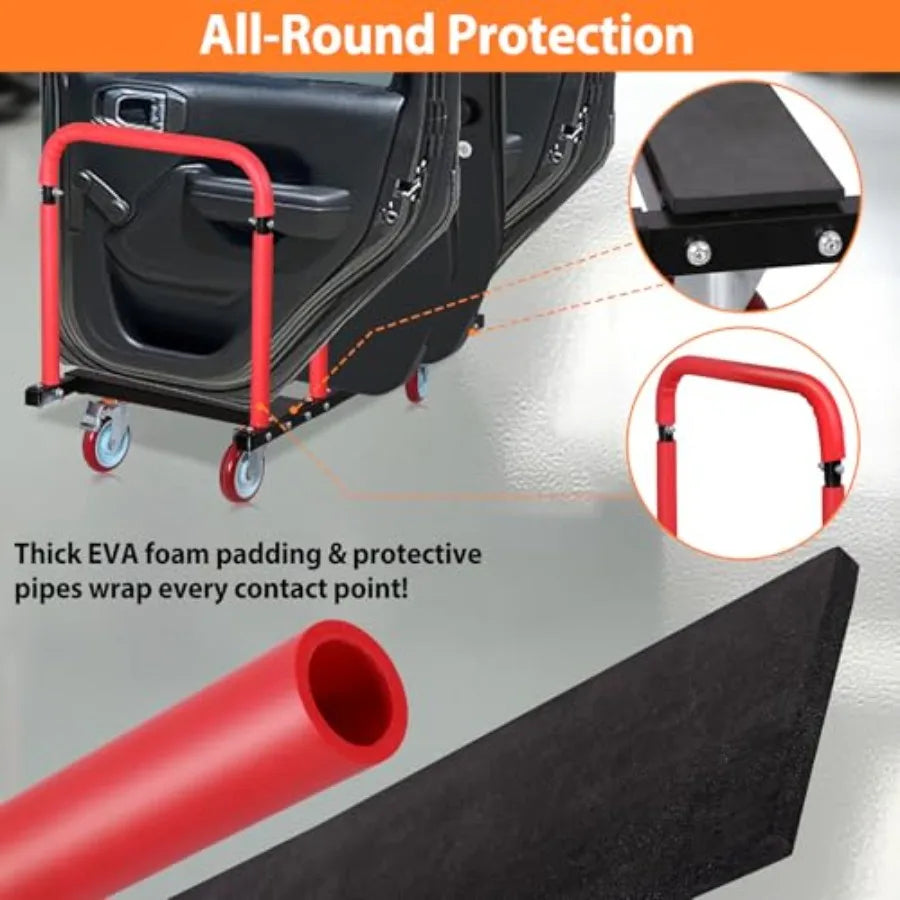 Heavy Duty Door Holder Cart Sliding Hanger And Five Wheels