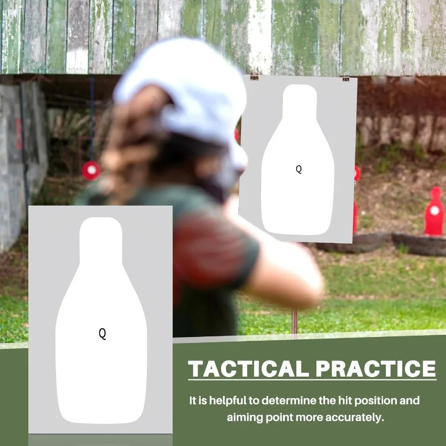 Large Paper Rifle Targets With Center Mass Silhouette For Training