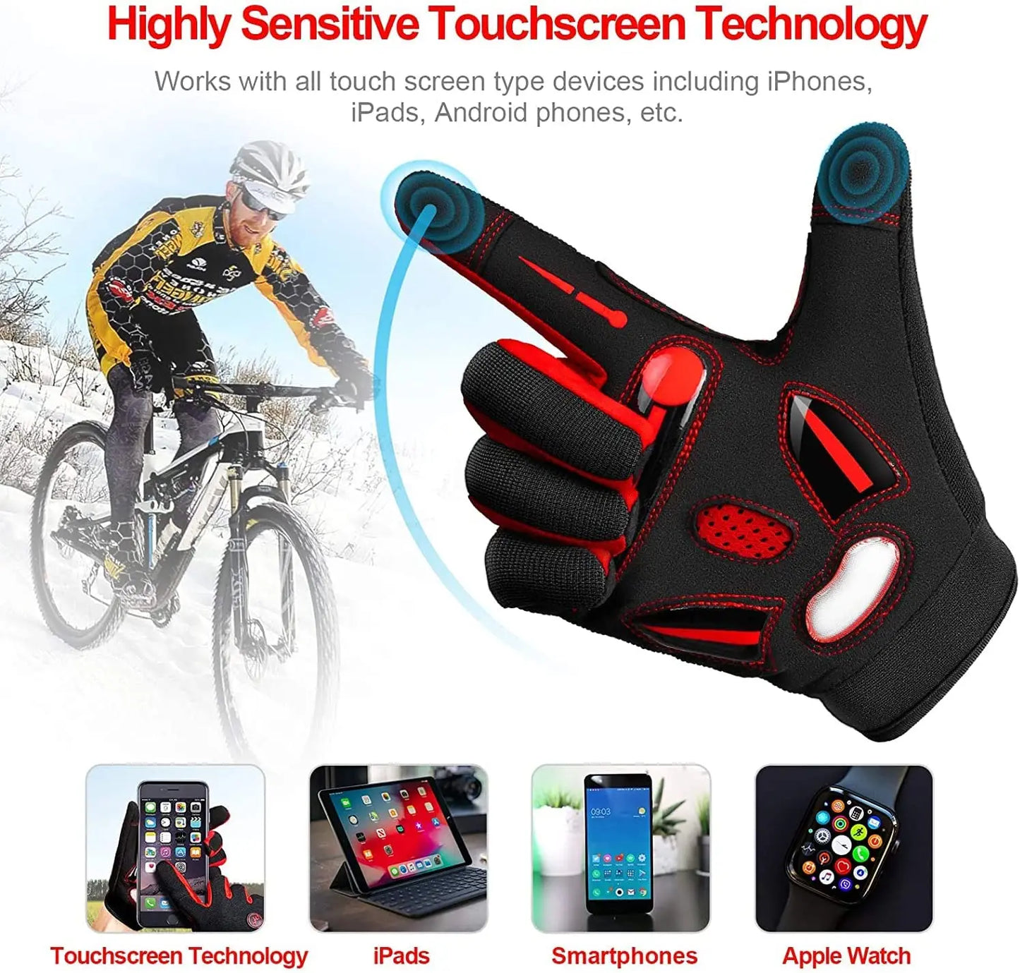 Racing Motocross Cycling Gloves Breathable Non Slip Touch Screen MTB Road Bike