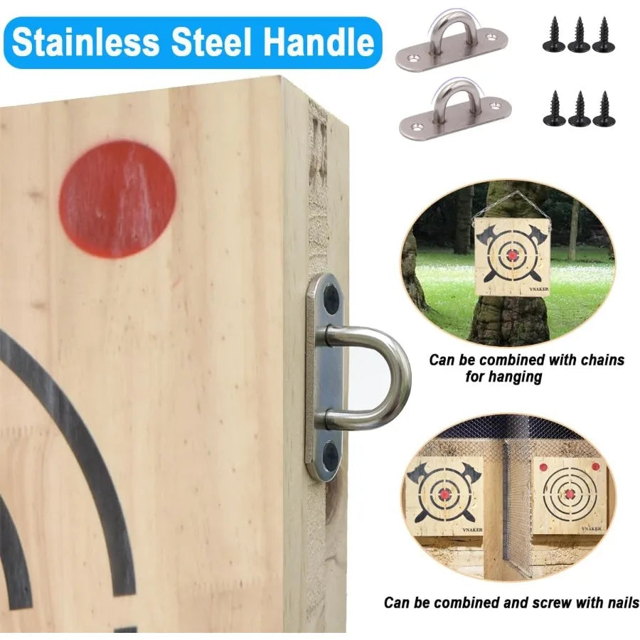 Axe And Knife Throwing Wooden Target With Steel Chain