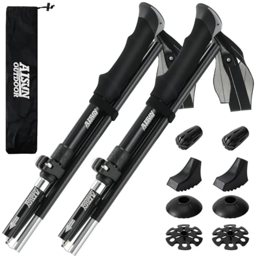 Lightweight Adjustable Trekking Poles Aluminum Collapsible For Women