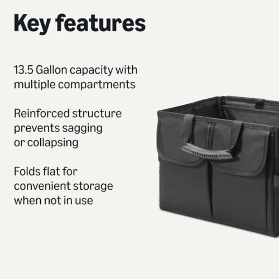 Trunk Organizer for Car With Multi-Compartment Storage and Foldable Design