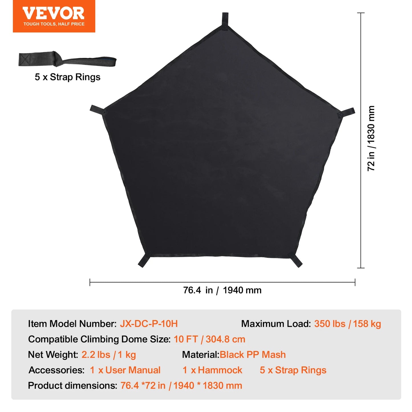 SucceBuy Geometric Dome Climber With Swing Hammock Outdoor