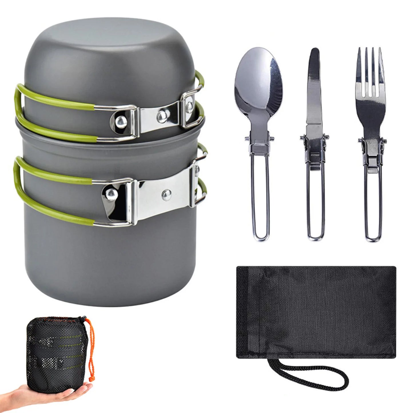 ACRDDKH Portable Camping Cookware Set With Utensils