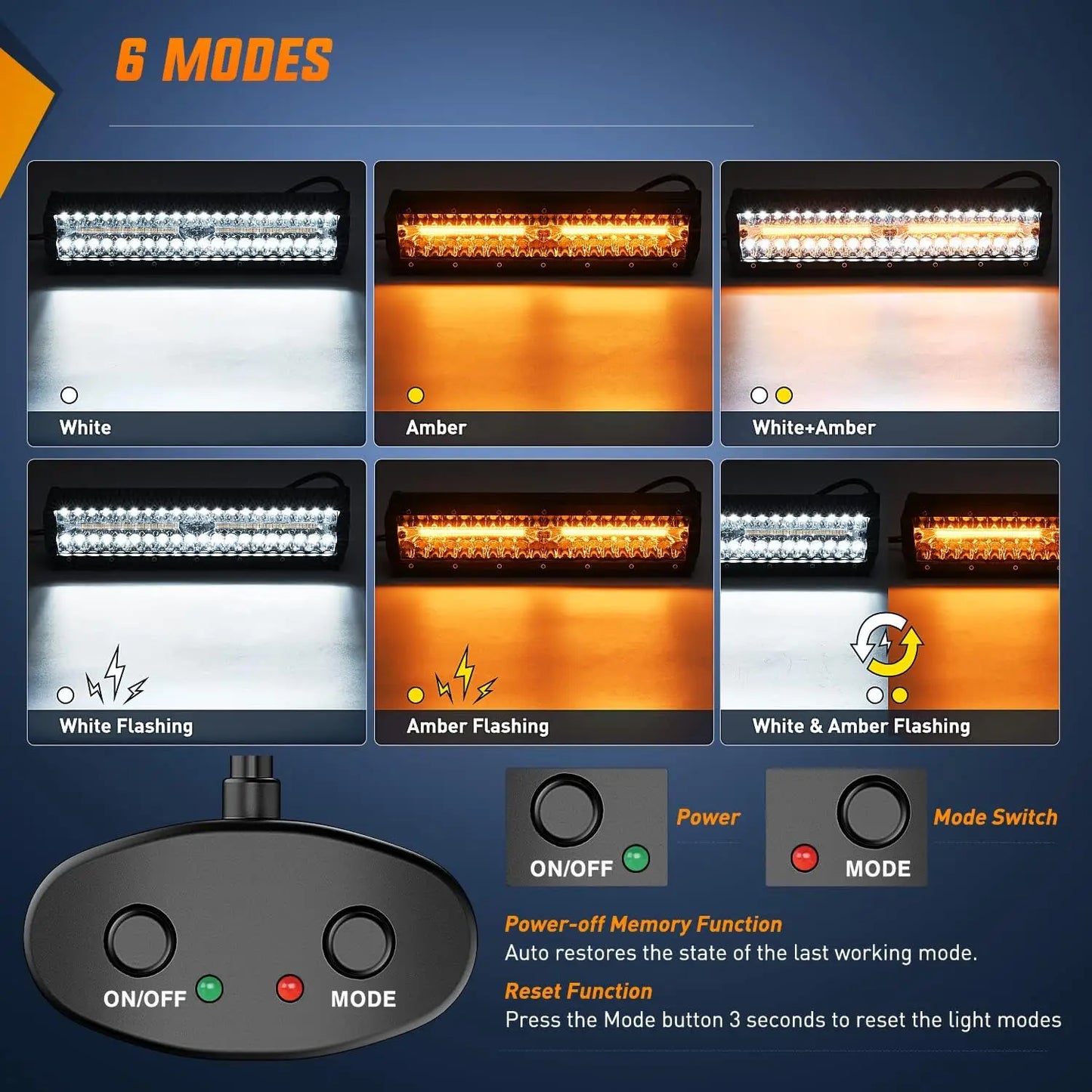 Nilight 300W LED Light Bar For Off Road With Memory