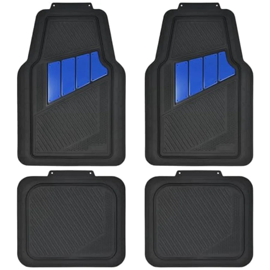 Heavy Duty Rubber Floor Mats 4Piece Trim to Fit Vehicles