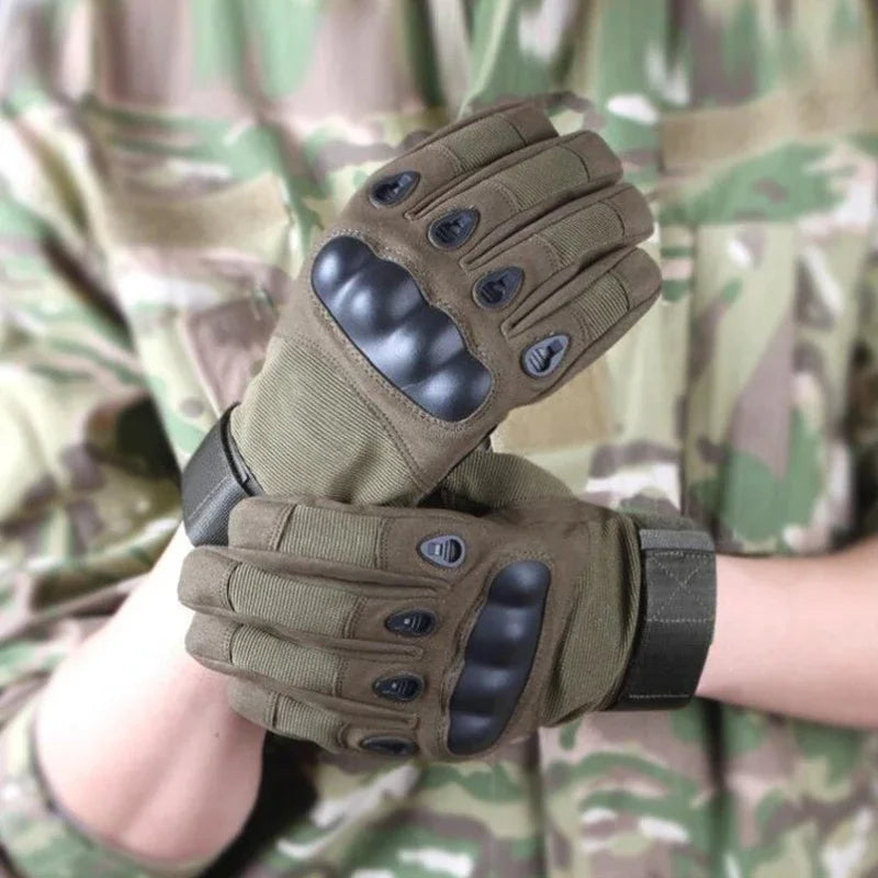 Unisex Tactical Motorcycle Gloves Knuckle Protection Full Finger Cycling