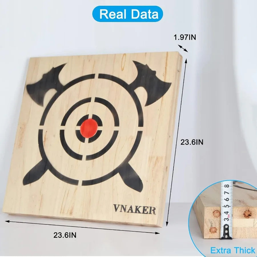 Axe And Knife Throwing Wooden Target With Steel Chain