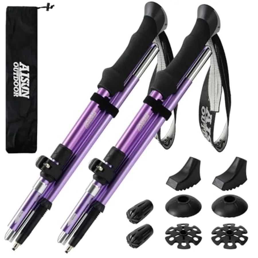Lightweight Adjustable Trekking Poles Aluminum Collapsible For Women
