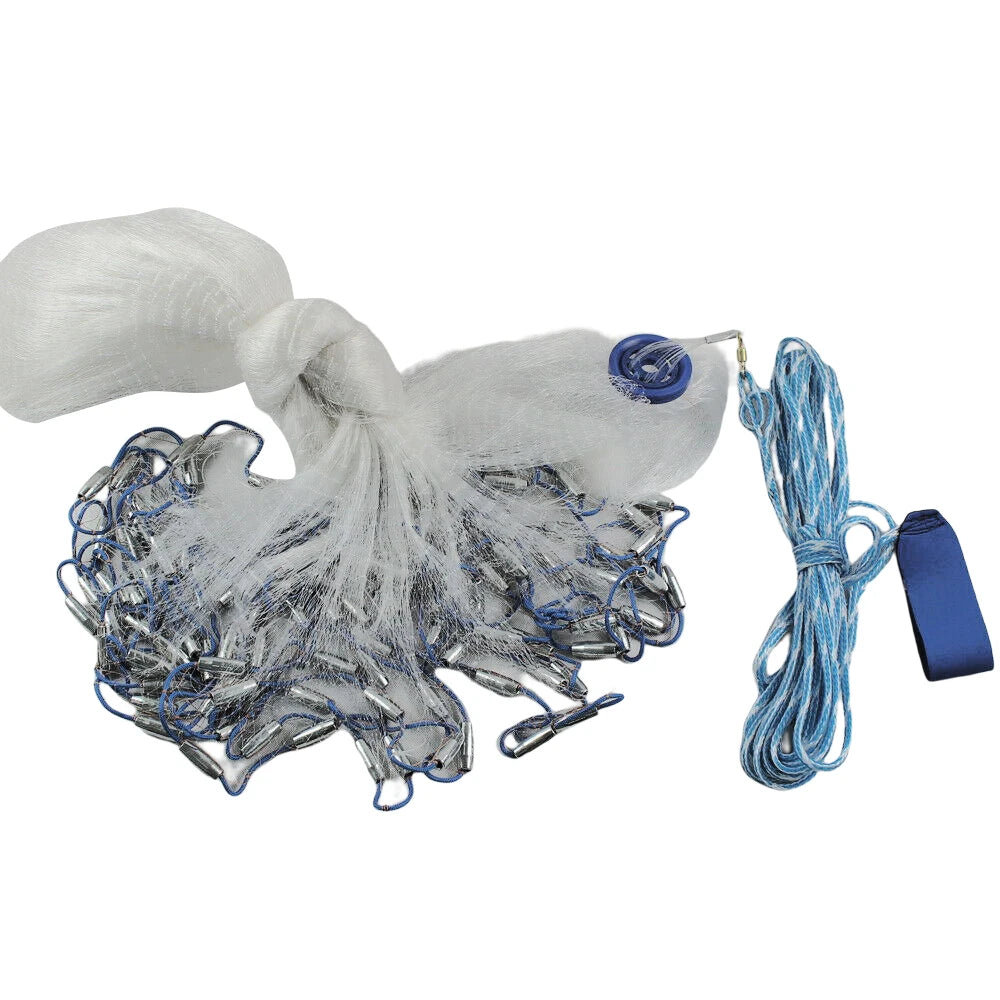 Bymaocar Nylon Monofilament Cast Net With Steel Copper Sinker