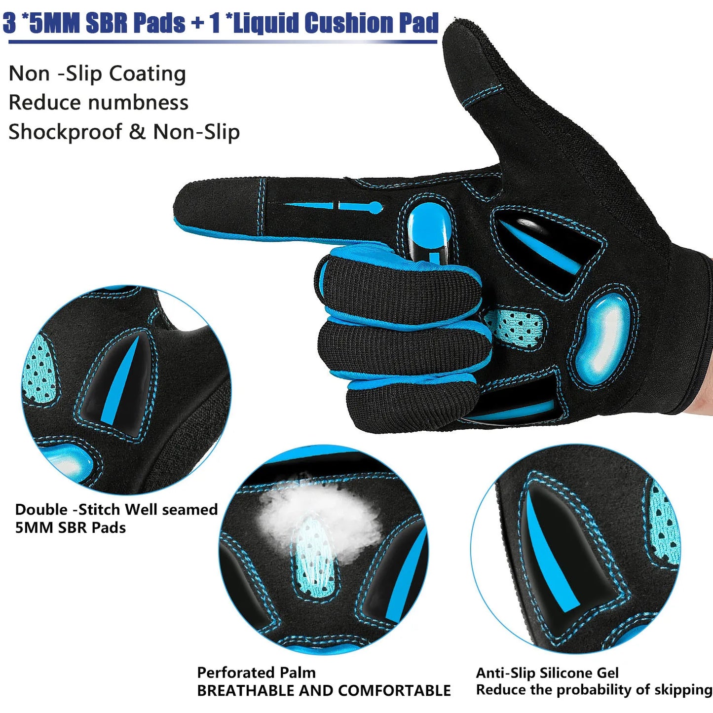 Racing Motocross Cycling Gloves Breathable Non Slip Touch Screen MTB Road Bike