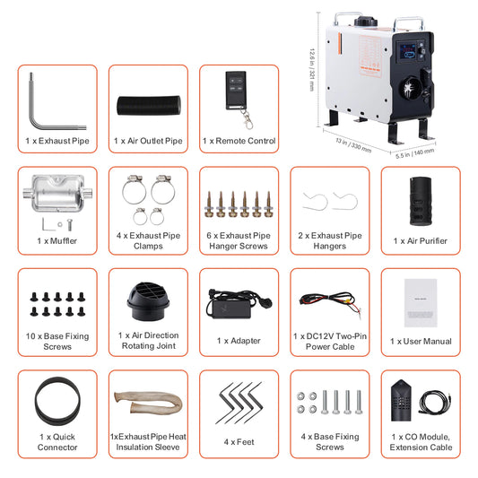 SucceBuy 2KW Diesel Heater 12V 24V All In One Remote