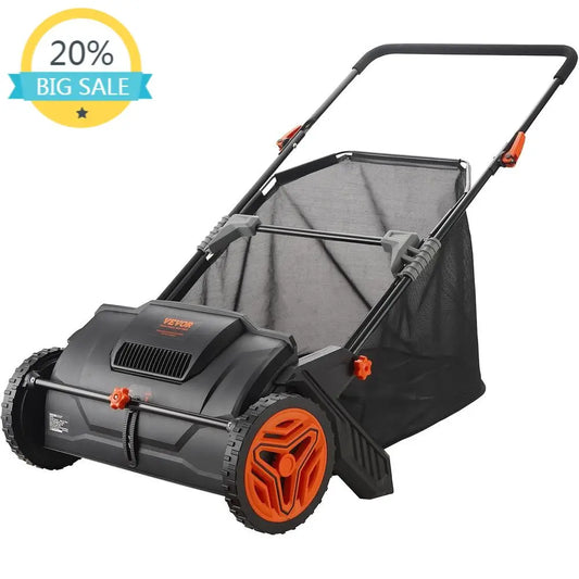 Heavy Duty Lawn Sweeper With Steel Mesh Bag And Brushes