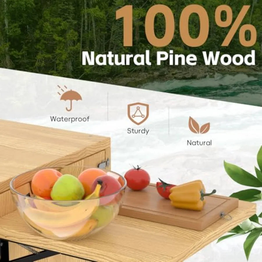 Slide Out Kitchen System Folding Camping Table With Drawer SUV Camp Kitchen