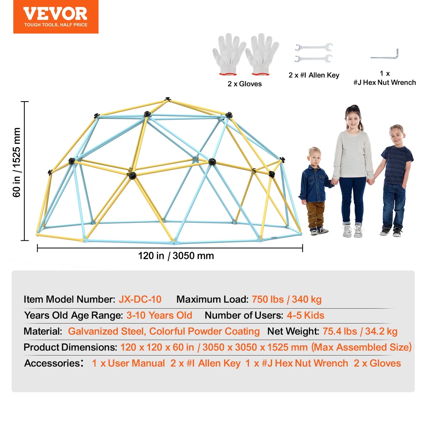 SucceBuy Geometric Dome Climber With Swing Hammock Outdoor