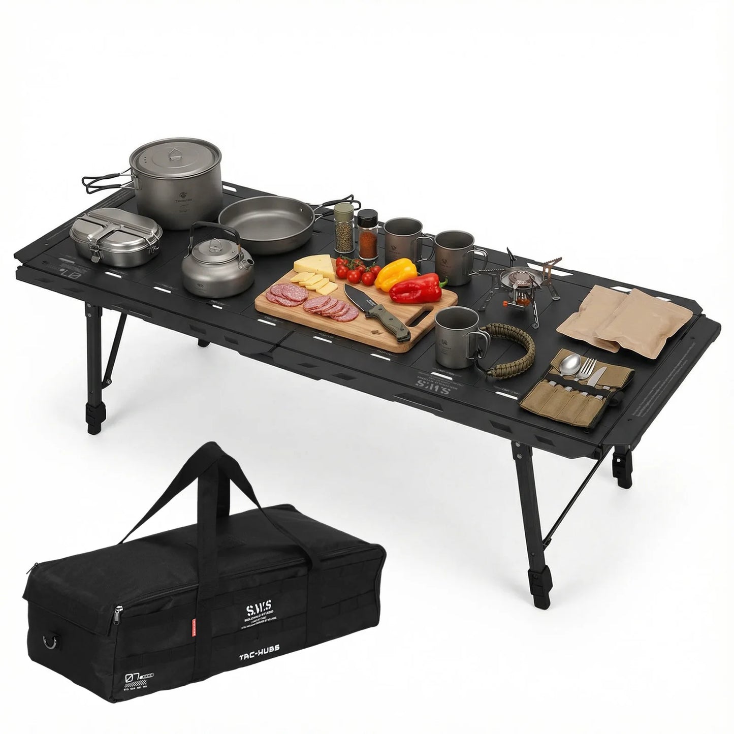 Foldable Camping Table With Adjustable Height Legs 120kg Load Capacity