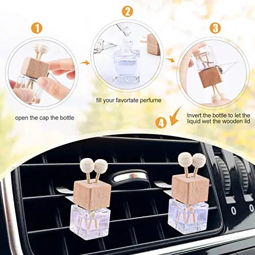 MUDAO Car Vent Air Freshener Diffuser Glass Bottle Sticks