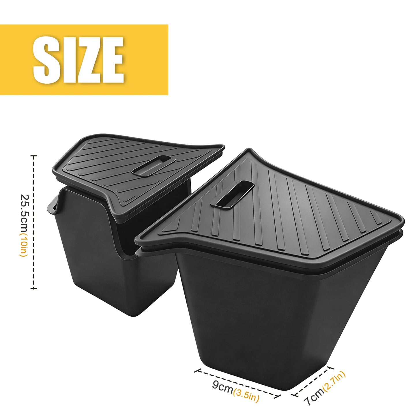 Tesla Model Y Trunk Side Storage Bins 3-Piece TPE Organizer