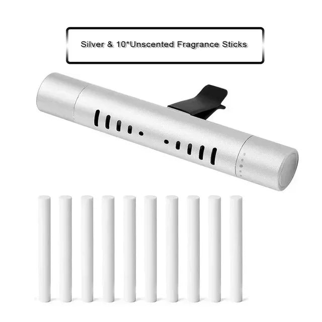 Car Vent Clip Essential Oil Diffuser With 10 Refill Sticks