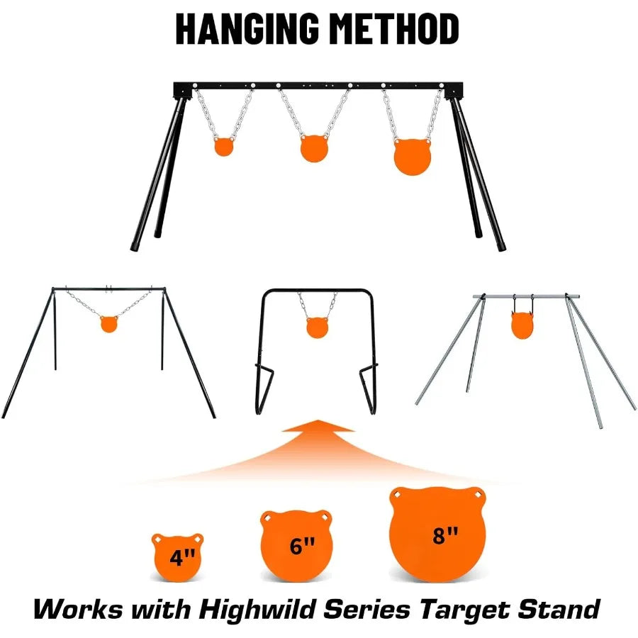 AR500 Steel Shooting Targets Combo Metal Gong Silhouette for Range