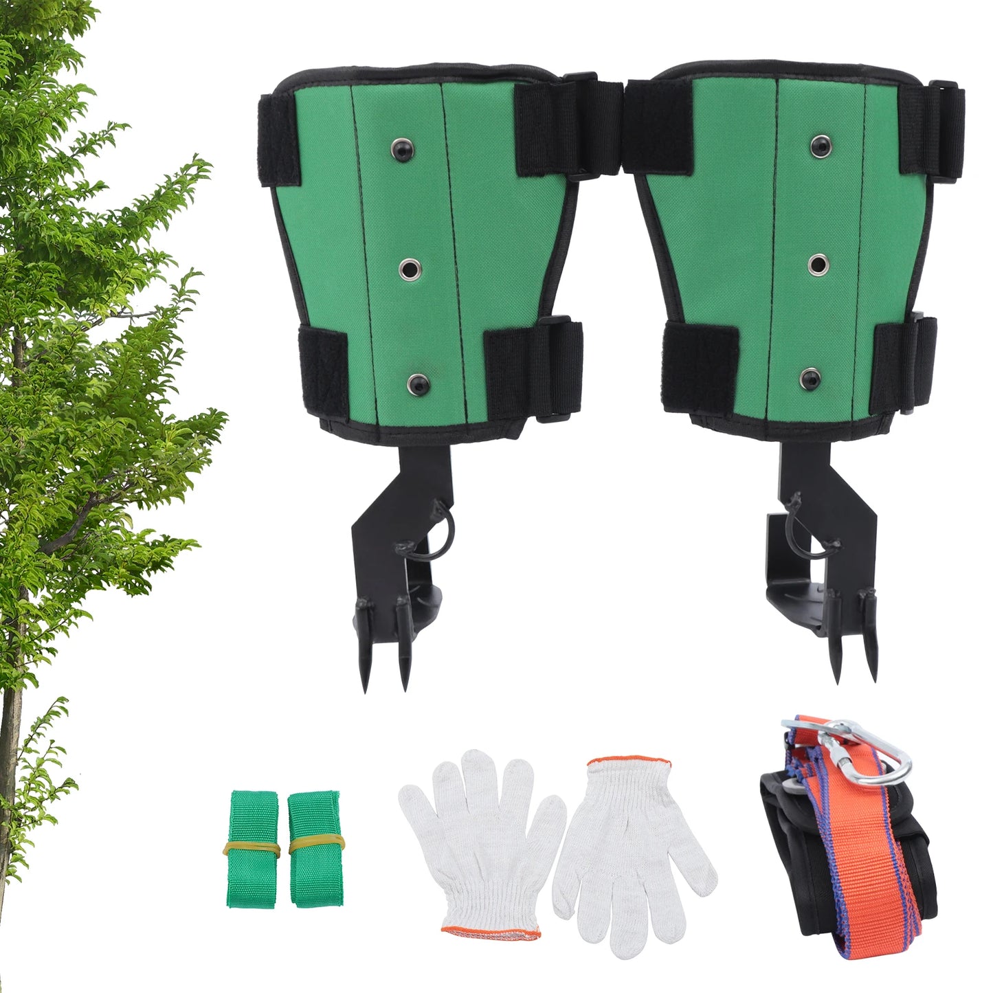 Tree Climbing Nails and Spikes With Foot Straps Safety Belt