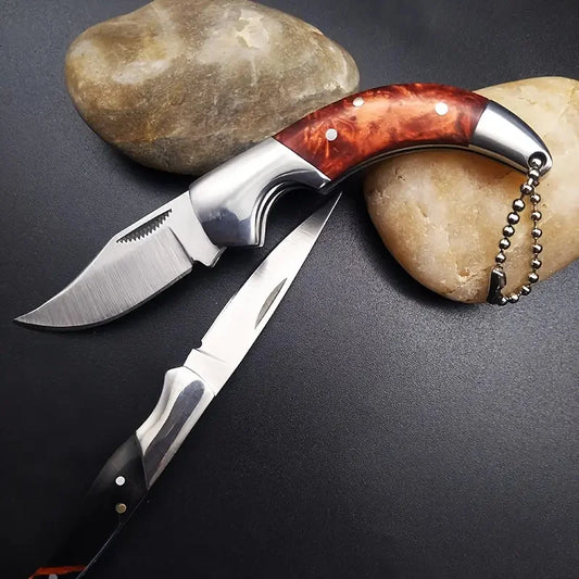 Doom Blade Mini Folding Knife Stainless Steel Pocket Keychain