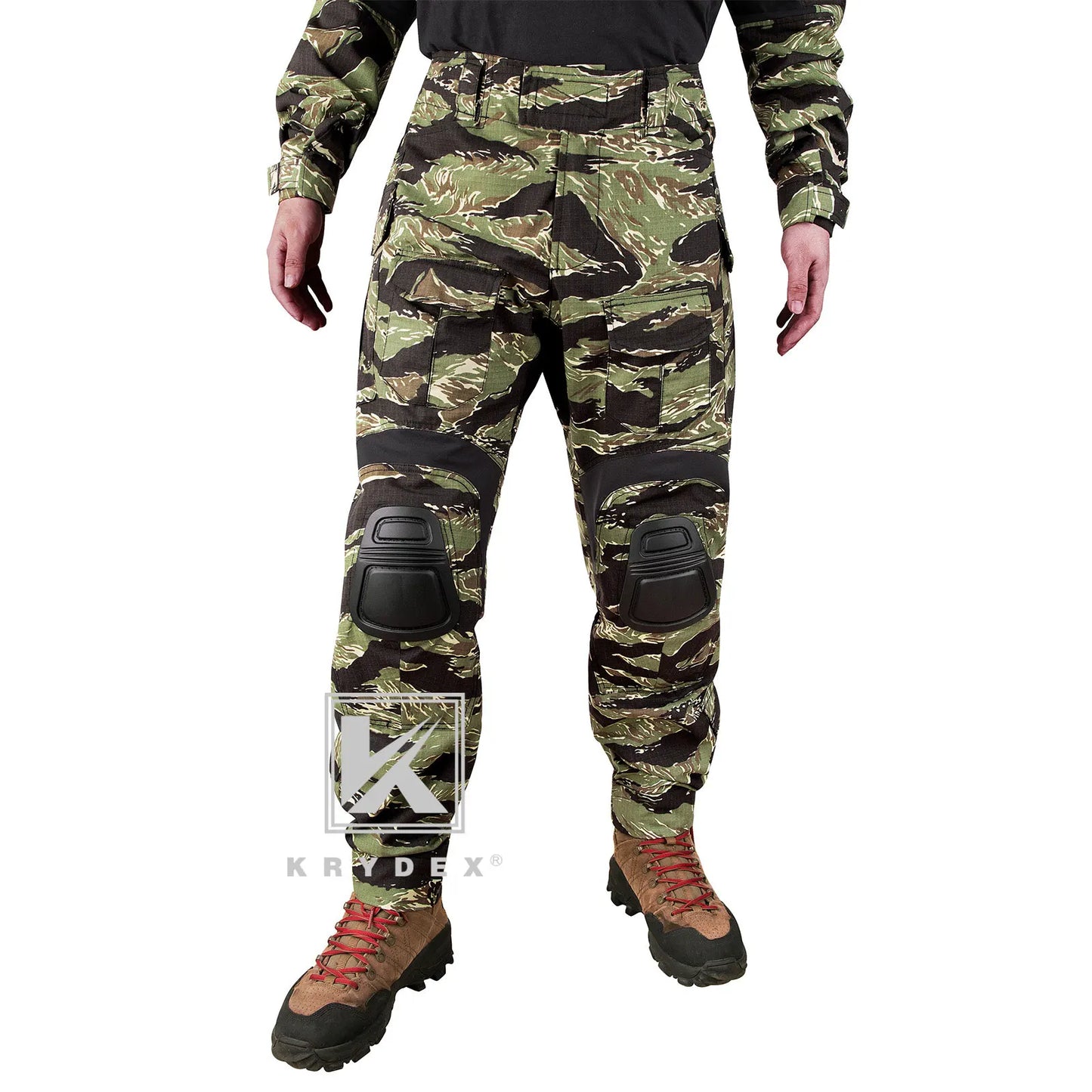 KRYDEX Camouflage Tactical Pants With Knee Pads For Outdoor Hunting